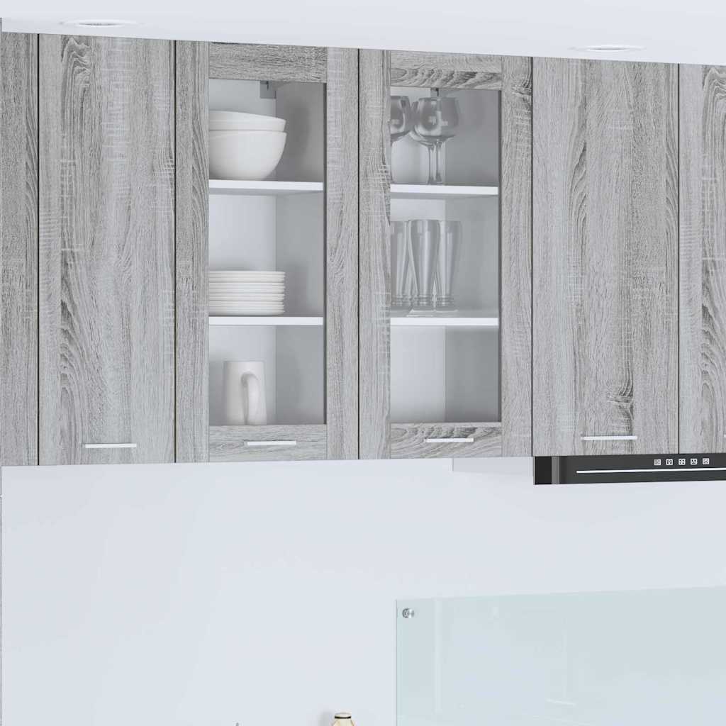 Hängeschrank mit Regal Riga 2 pcs Graues Sonoma 40 x 31 x 80 cm